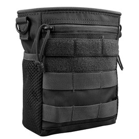 JETEDC MOLLE Dump Pouch Storage Military Pouch Storage Belt Bag (Black)