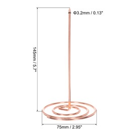 PATIKIL Desk Receipt Holder Spike, 3 Pack Paper Receipt Holder Ticket Spindle Straight Rod Stand Bill Fork for Restaurant Invoice Bill, Rose Gold