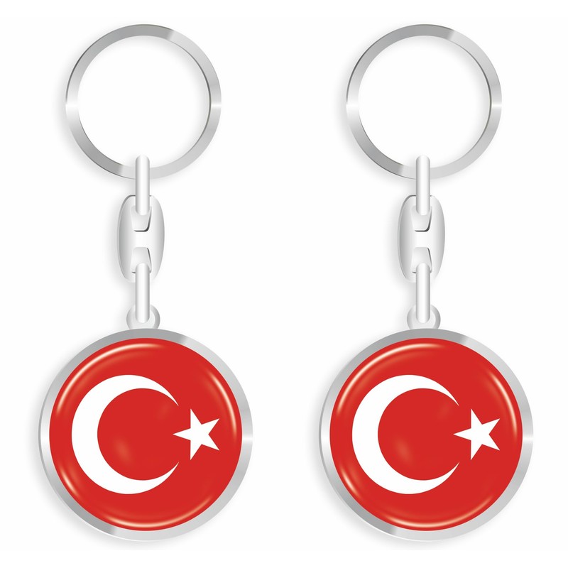 daged Turkey Key Fob Metal Key Ring 3D Effect +
