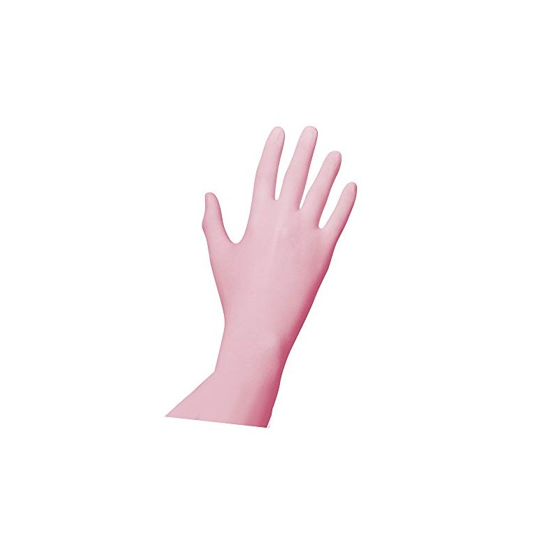 Pink Pearl Nitrile Disposable Gloves, Powder-Free, Size S (Pack of