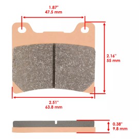Caltric Sintered Rear Brake Pads for Yamaha XVS1100 V-Star 1100 1999-2009