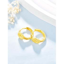 AENEAS Huggie Hoop Earrings for Women Gold Plated Sterling Silver Garnet Huggie Cartilage Cuff Earrings Rose Flower Round Circle Hoop Stud for Her Wife Mom