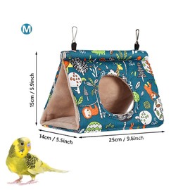 Bird's Nest House, Bird Nest Budgies Hanging Hammock Bird Nest Summer Breathable Bird House Plush Shed Hut Parrots Love Birds Parrot Love Nest(Medium Blue)