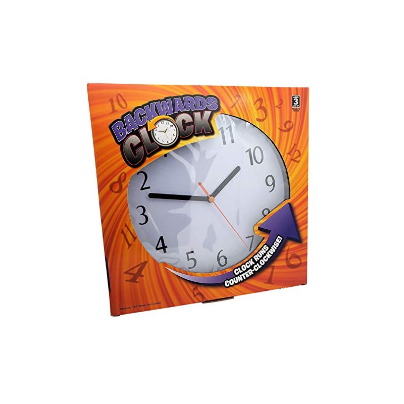 Zugar Land Funny Black Backwards Joke Wall Clock (9") Large
