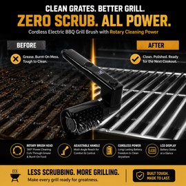 360° Electric BBQ Grill Brush for Outdoor Cleaning – Wireless 3-Speed Tool with LCD Display