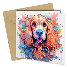 Dog Greeting Cards, Various Dogs, Watercolour & Pen, Ideal for Birthdays from the Dog, Anniveraries, Get Well Cards, Good Luck Card, Fathers Day, Mothers Day (#404 Cocker Spaniel)