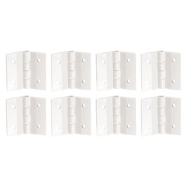sourcing map Acrylic Hinges 1.2 x 1.34 Inch Mini Hardware Folding Hinges Piano Hinges with Mounting Hole for Suitcase Boxes Crafts White Pack of 8