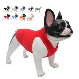 Lovelonglong 2019 Summer Pet Clothing, Dog Clothes Blank T-Shirts Ribbed Tanks Top Thread Vests for Large Medium Small Dogs 100% Cotton Red M