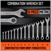 HORUSDY 26-Piece Durable Combination Wrench Set with Roll-up Pouch, Open