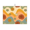 UIUPRO Retro 70s Groovy Waves Dish Drying Rack Mats Decor,Daisy