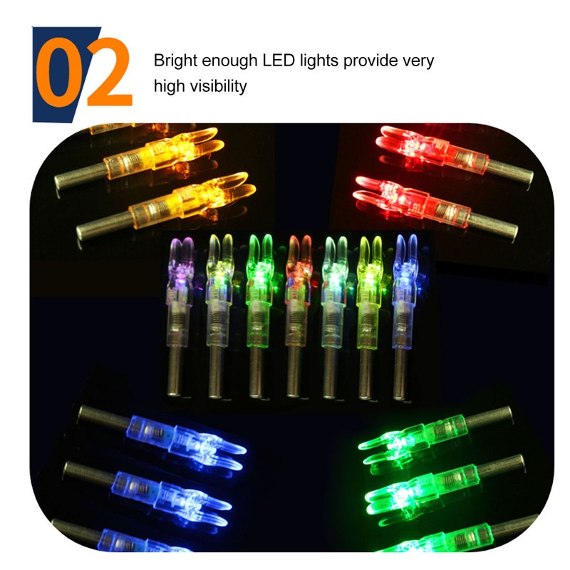 3PCS Archery Lighted Nocks Plastic Automatic with Switch 6.2mm Inner