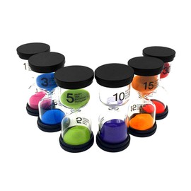Funien Reloj de Arena - Set de 6 Temporizadores de Arena 1/3/5/10/15/30 Minutos para Juegos de Niños, Aula, Cocina y Decoración de Oficina
