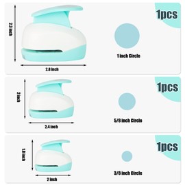 LOVEINUSA 3PCS (1 Inch + 5/8 Inch + 3/8 Inch) Paper Hole Punches, Lever Punch Hole Punch Shapes Craft Paper Punch Set for Scrapbooking Festival Paper Greeting Card DIY Albums Photos