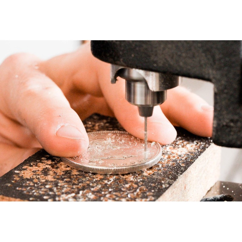 Silver Compass Necklace, Engraved into a Hammered Silver Coin, with