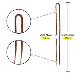 20" Double Ended Dreadlock Extensions 15 Strands DE Synthetic Handmade Braiding Dread Extensions (20Inch, Copper Red-350#)