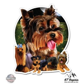 GT Graphics Yorkie - 8" Vinyl Sticker - for Car Laptop I-Pad - Waterproof Decal