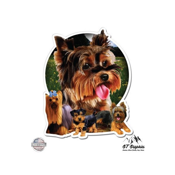 GT Graphics Yorkie - 8" Vinyl Sticker - for Car