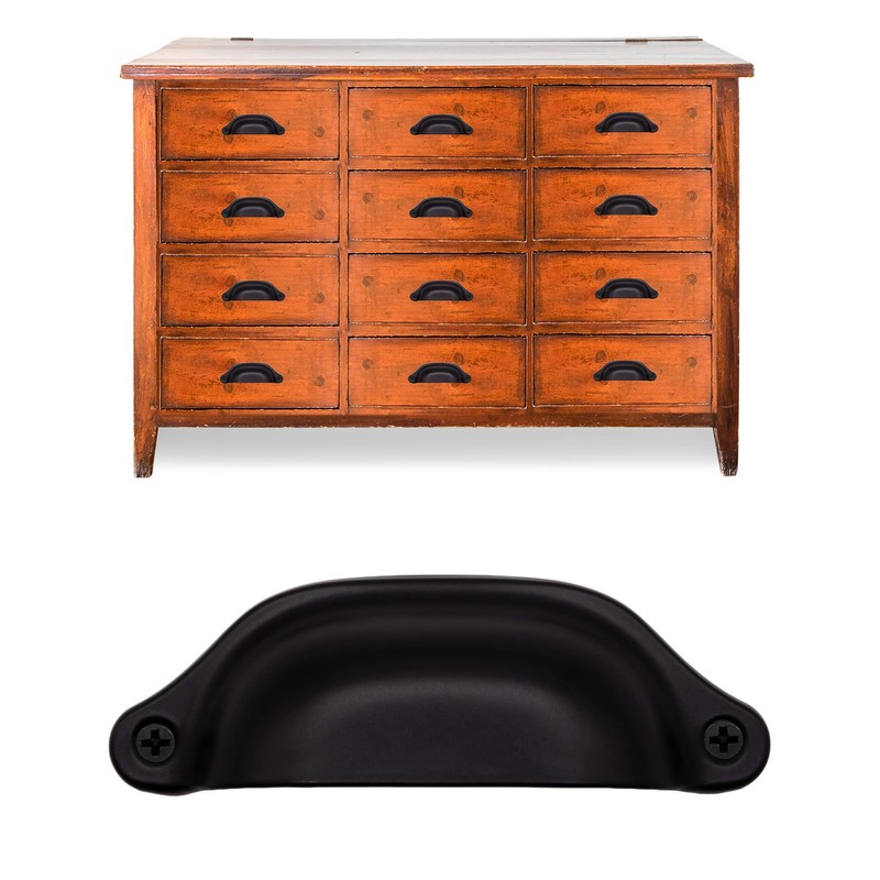 Fuxxer® 10 x Antique Drawer Handles, Shells, Retro Design, 98
