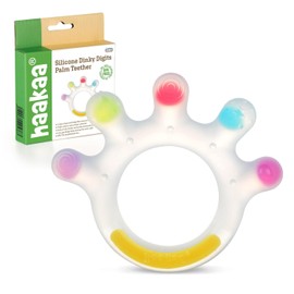 Haakaa Dinky Digits - Mordedor de palma, juguetes de dentición para bebés, mordedores de silicona de grado alimenticio para bebés de 0 a 6 meses, 6 a 12 meses, sin BPA, juguetes de masticación para