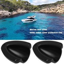 LT Easiyl 4-Piece Marine Vent Cover for Cables, Nylon Vent Covers, Clamshell Vent Shell with Screws for Yachts, Boats, Ships (Size L/Black)