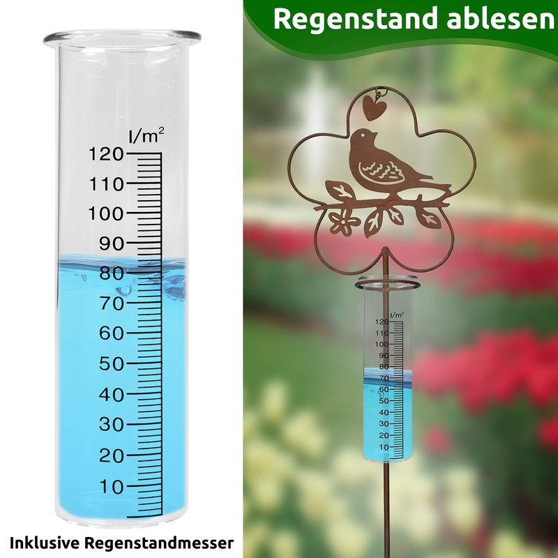 ARTECSIS Replacement glass for rain gauge, garden stake, flower, bird
