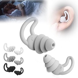 NINOMO Juego de 3 Tapones de Silicona, Tapones para Dormir Reutilizables, Cuádruple Reducción Física del Ruido 40 dB, Ideal para Estudiar, Dormir, Nad