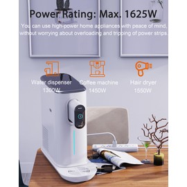 2 Prong Power Strip, WRXDMC 2 Prong to 3 Prong Outlet Adapter, 5ft Extension Cord with Polarized Plug, 1680J Surge Protector, 5 AC Outlets & 3 USB, Wall Mountable, Ideal for Non-Grounded Outlets