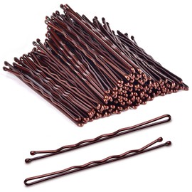 100 Pcs 2.2 Inch Hair Pins Bobby Pins Brown with Store Box Medium Size Wavy Hair Pins Suitable for All Hairstyles Strong Grip and Pain free Pins for Girls Women