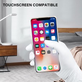 KIRAKIRASITE Disposable Nitrile Gloves Disposable Latex Free Powder Free for Kitchen Cooking Cleaning Gardening White (100, Medium)