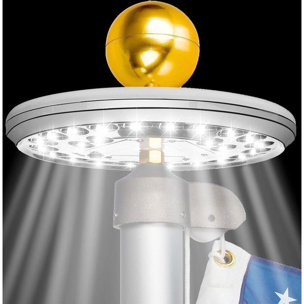 Flag Pole Light Solar Powered - 26 LED Solar Light