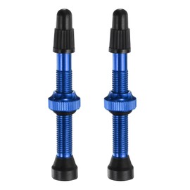 sourcing map 2pcs Tubeless Valve Stems 46mm Aluminum Alloy Tubeless Valve Super Light No Leak Durable Valve Stem Caps Multiple Color & Size Fit Most Bicycle Tubeless Rims Pair, Blue