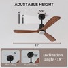 Obabala 52" Ceiling Fans with Light Remote Control Outdoor Wood