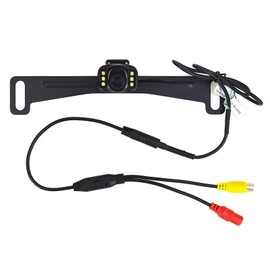 Car HD License Plate Rear View Backup Camera with Wide View Angle 6 LED Night Vision Waterproof Front & Back up Camera Guide Line On/Off (Double Hole Version)