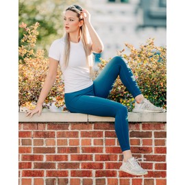 Stelle Women Workout Tops Short Sleeve Seamless Athletic Shirts Yoga Gym Sports Breathable Tees(White,M)