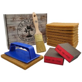 OLI-NATURA Scandic-Oil Toolbox - Includes 1 Brush I 2 Sanding Sponges I 10 Pads I 1 Hand Pad Holder