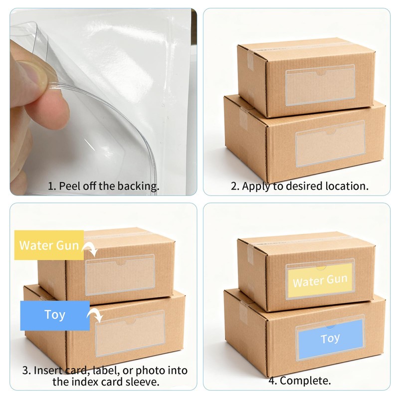 32 pcs Clear Adhesive Pockets, CNYMANY 9x4 in Self Adhesive
