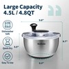 SveBake Stainless Steel Salad Spinner, 4.2 Qt Vegetable Washer, BPA-Free