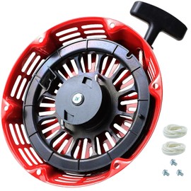 KIOSFOLI GX390 Pull Start Assembly Compatible with Honda GX340 GX390 11hp 13hp Engine Recoil Starter Pull Cord with (Curved Steel Rod Pawls)