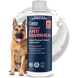 Vets Preferred Anti-Diarrhea & Gas Relief for Dogs – Kaolin Formula to Soothe Upset Stomach & Support Digestive Health – All Breed & Size Dogs – 8 fl oz Liquid – Made in USA