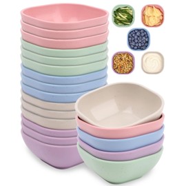 DADERXY 20 Pack Small Plastic Bowls, 4.5 OZ Mini Snack Bowl for Dipping Sauce, Side Dishes, Dessert, Snack Cups, Condiment