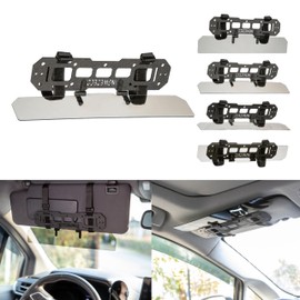 INGWEDECO ABS Mini Rigid Molle Panel Organizer with Adjustable Anti-Glare Polarized UV Visor Extender for Vehicle EDC Pouch Tool Holster Bag Gadget Holder Universal Tactical Gear Rack Car SUV Truck