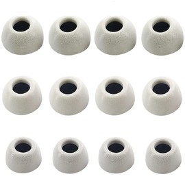JNSA Compatible with Galaxy Buds 2 Pro Earbuds Foam Tips 6 Pairs, Comfortable Noise-Canceling L M S 3 Size 12PCS Memory Foam Ear Tip Replacement for Galaxy Buds 2 Pro/Galaxy Buds 2, White (BSB6PW)