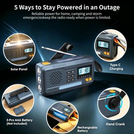 Emergency Weather Radio with NOAA Alert, Hand Crank Solar Radio