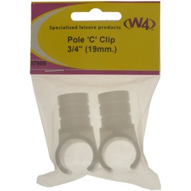 W4 Pole Clip 3/4inch - White, 2 Pack