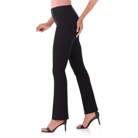 Rekucci Women's Ease Into Comfort Pull-On Straight Pant with Pockets (8, Black)