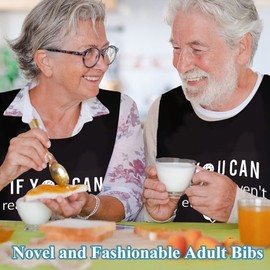 Funny Adult Bibs for Elderly Washable, Waterproof And Reusable Adult Bib for Eating Novelty Clothing Protectors with Crumb Catcher for Adults Senior Women and Men with a Ruler