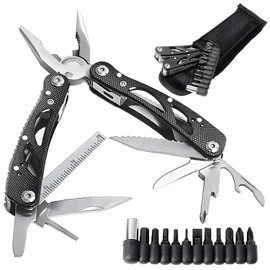 Gift for Men，Multi Tool, 24 in 1 Multitool Pliers with Screwdriver Set，Stainless Steel Multitools with Nylon Pouch, Ideal for Camping, Outdoor, Repairing - Gift for Dad