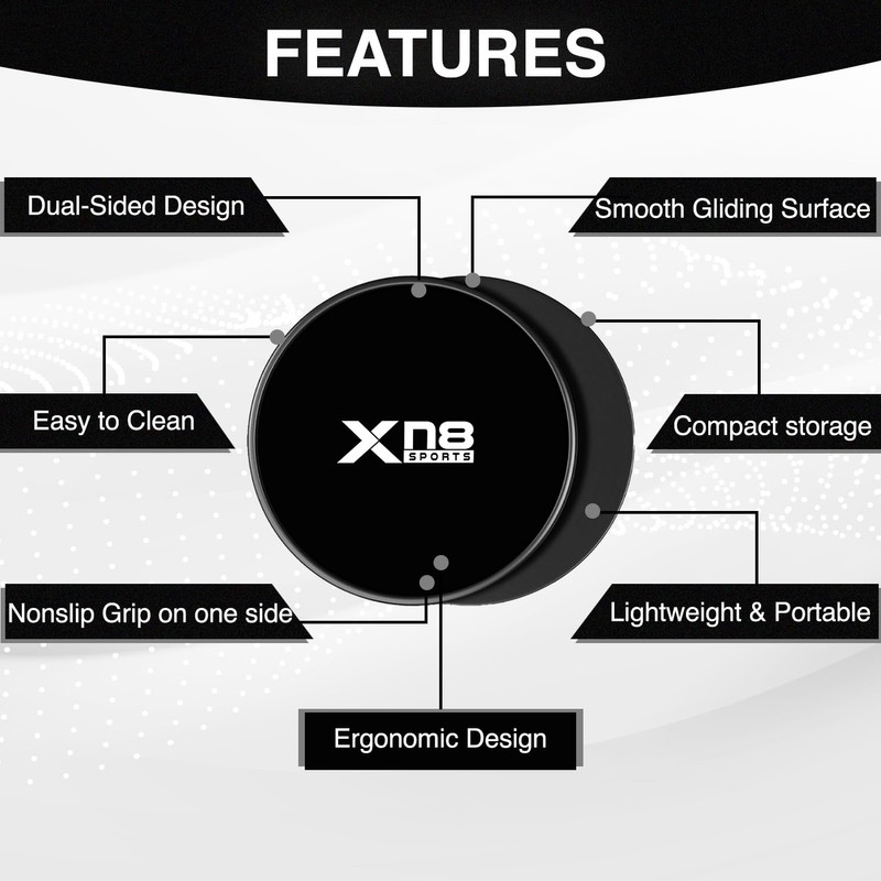 Xn8 Core Sliders Exercise Gliding Discs- Dual Sided Exercise Sliders