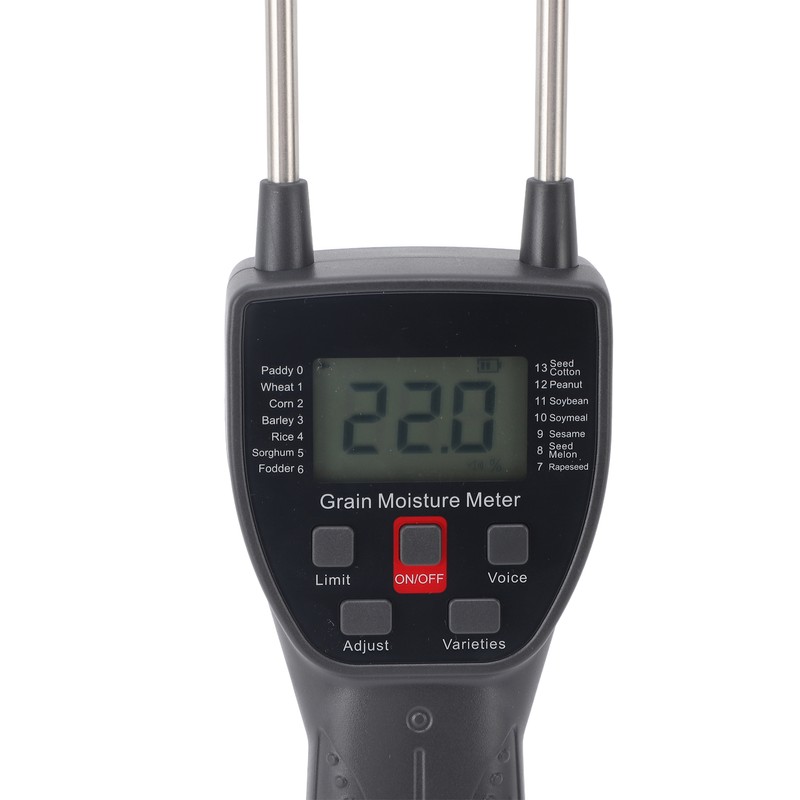 Grain Moisture Meter Tester Portable Digital with Voice Probe 300mm