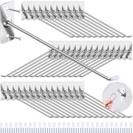 Yauhar 40 Pcs 8"/20CM Stainless Steel Wall Mounted Hooks with Protective Caps and Screws, Coat Bag Hat Utility Hook, Garage Tools Storage Organizer & Hanger for Office Kitchen Home Shop